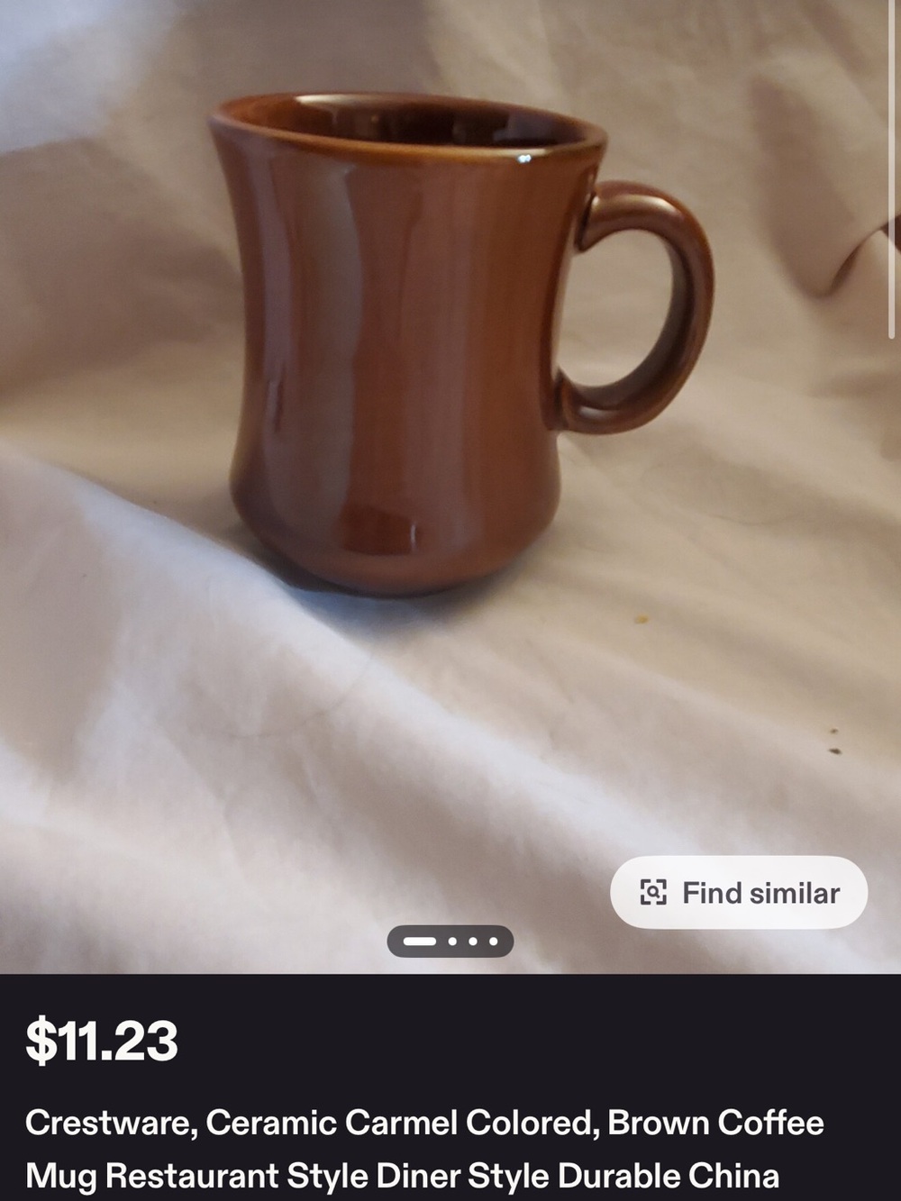 Classic Brown Ceramic Coffee Mugs - Set of 2 - Picture 7 of 8